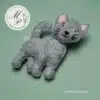 Gray Felt Cat PDF Pattern – Right Side View
