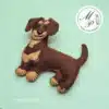Dachshund Teckel Dog felt ornament right side view PDF pattern