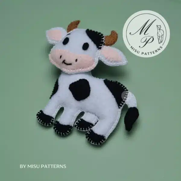 Cow Felt PDF Pattern – Right Side View