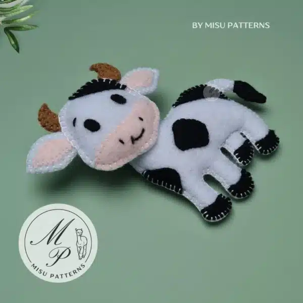 Cow Felt PDF Pattern – Left Side View
