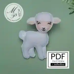 Felt Sheep PDF Pattern – Front View