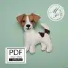 Jack Russell Terrier felt ornament hand-sewn PDF pattern