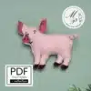 Pig Felt PDF Pattern – Front View