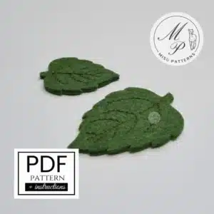 Two felt sunflower leaves for DIY crafts