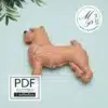 Norwich Terrier Felt Dog – Front View Norwich Terrier felt dog front view light brown with dark brown details
