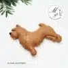 Norwich Terrier Felt Dog – Right View Norwich Terrier felt dog right side view light brown handmade