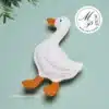 Left side view of goose felt sewing pattern finished ornament