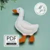 Front view of goose felt sewing pattern finished ornament
