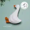 Cozy Goose felt ornament, left side view, full-size pattern, sewing tutorial