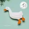Right side view of goose felt sewing pattern finished ornament