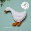 Cozy Goose felt ornament, right side view, full-size pattern, sewing tutorial