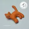 Right side view of felt kitten created with Kitten Felt Sewing Pattern