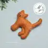 Left side view of handmade felt kitten from Kitten Felt Sewing Pattern tutorial